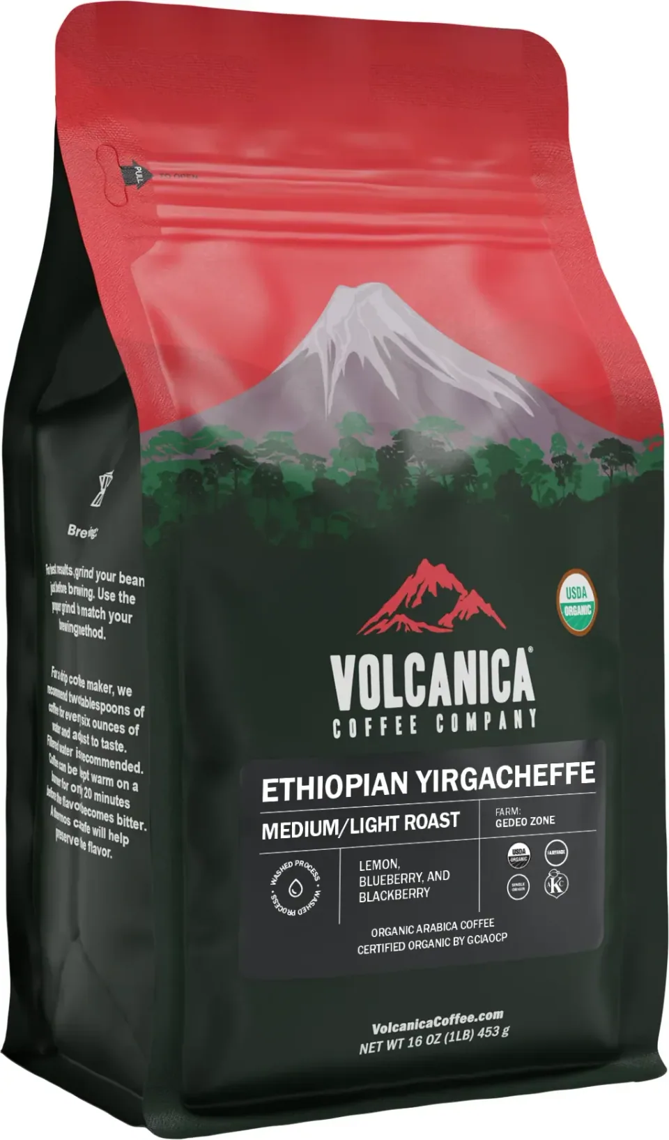 Volcanica Coffee Ethiopian Yirgacheffe (USDA Organic)
