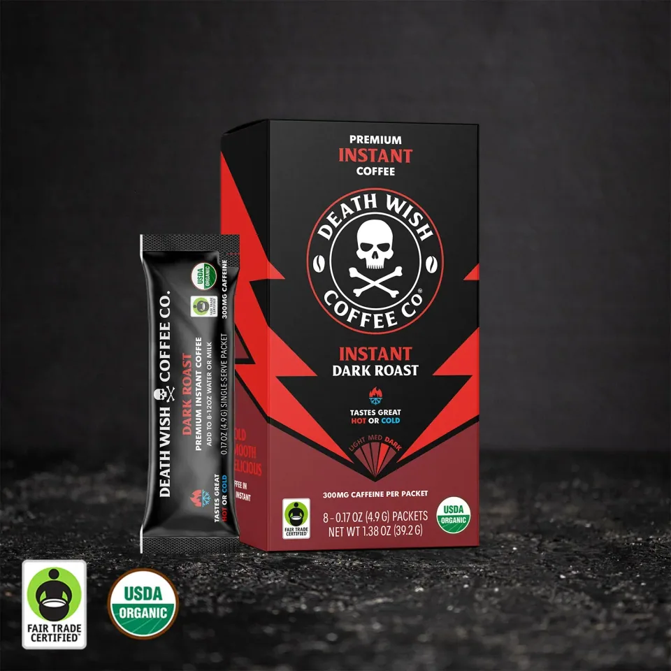 Death Wish Coffee Co. Dark Roast Instant Coffee (8 packets)