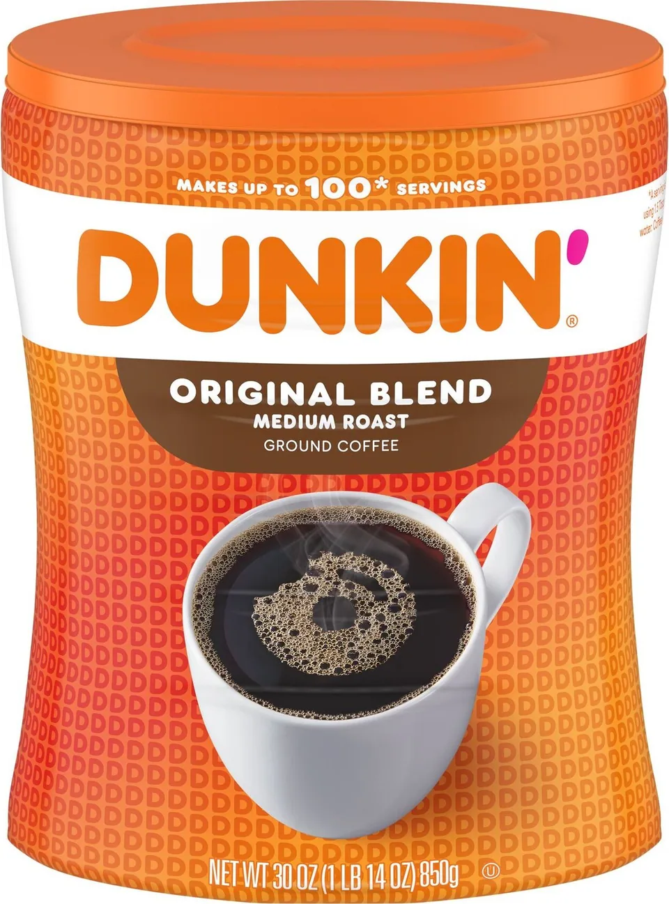 Dunkin' Original Blend Medium Roast Ground Coffee (30 oz Canister)